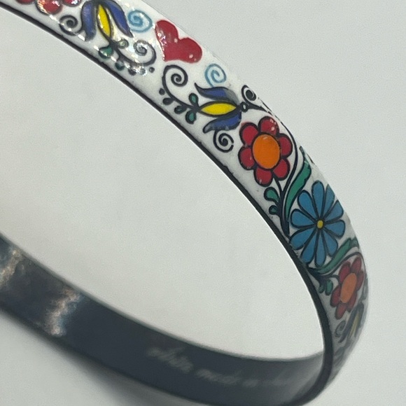 Vintage Enamel painted Bangle Bracelet Handmade in
Austria Floral Art multicolor - Picture 2 of 14